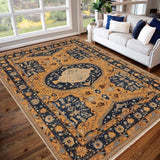 handmade Geometric Kafkaz Chobi Ziegler Orange Blue Hand Knotted RECTANGLE 100% WOOL area rug 9 x 12