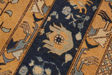 handmade Geometric Kafkaz Chobi Ziegler Orange Blue Hand Knotted RECTANGLE 100% WOOL area rug 9 x 12