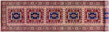 Antique Tribal Sherwan Daysi Red/Blue Wool Runner - 3'5'' x 11'2''