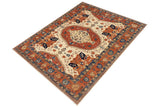 handmade Geometric Kafkaz Chobi Ziegler Beige Rust Hand Knotted RECTANGLE 100% WOOL area rug 9 x 13