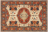 handmade Geometric Kafkaz Chobi Ziegler Beige Rust Hand Knotted RECTANGLE 100% WOOL area rug 9 x 13