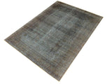 handmade Vintage Blue Brown Hand Knotted RECTANGLE 100% WOOL area rug 8x11