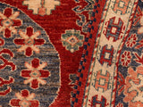 handmade Geometric Super Kazak Red Blue Hand Knotted RECTANGLE 100% WOOL area rug 5x6