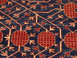 handmade Geometric Super Kazak Blue Red Hand Knotted RECTANGLE 100% WOOL area rug 7x8