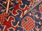 handmade Geometric Super Kazak Blue Red Hand Knotted RECTANGLE 100% WOOL area rug 7x8