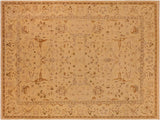 Antique Lavastone Low-Pile Edra Tan/Brown Wool Rug - 9'9'' x 13'7''