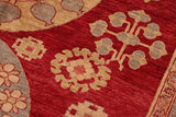 handmade Geometric Kotan Red Lt. Blue Hand Knotted RECTANGLE 100% WOOL area rug 6 x 9