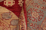 handmade Geometric Kotan Red Lt. Blue Hand Knotted RECTANGLE 100% WOOL area rug 6 x 9