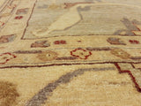 handmade Traditional Kafkaz Lt. Green Ivory Hand Knotted RECTANGLE 100% WOOL area rug 13x18