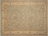handmade Traditional Kafkaz Lt. Green Ivory Hand Knotted RECTANGLE 100% WOOL area rug 13x18