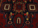handmade Geometric Kafkaz Red Blue Hand Knotted RECTANGLE 100% WOOL area rug 5x7