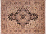handmade Transitional Chugtai Black Gray Hand Knotted RECTANGLE 100% WOOL area rug 8x10