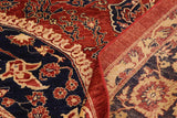 handmade Geometric Kafkaz Chobi Ziegler Rust Blue Hand Knotted RECTANGLE 100% WOOL area rug 9 x 11