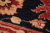 handmade Geometric Kafkaz Chobi Ziegler Rust Blue Hand Knotted RECTANGLE 100% WOOL area rug 9 x 12
