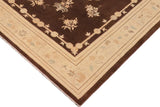 handmade Geometric Kafkaz Chobi Ziegler Brown Beige Hand Knotted RECTANGLE 100% WOOL area rug 9 x 12