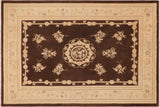 handmade Geometric Kafkaz Chobi Ziegler Brown Beige Hand Knotted RECTANGLE 100% WOOL area rug 9 x 12