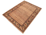 Shabby Chic Gabbeh Raye Beige/Rust Wool Rug - 6'3'' x 9'0''