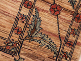 Shabby Chic Gabbeh Raye Beige/Rust Wool Rug - 6'3'' x 9'0''
