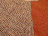 Bohemian Gabbeh Ling Orange/Brown Wool Rug - 6'2'' x 9'3''