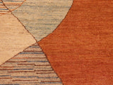 Bohemian Gabbeh Ling Orange/Brown Wool Rug - 6'2'' x 9'3''