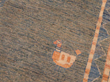 Boho Chic Gabbeh Layla Blue/Orange Wool Rug - 6'0'' x 8'10''