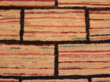 Contemporary Gabbeh Kayleen Black/Beige Wool Rug - 5'10'' x 9'2''