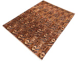 Bohemian Gabbeh Joella Brown/Beige Wool Rug - 6'0'' x 8'8''