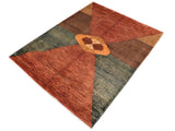 Boho Chic Gabbeh Irina Rust/Brown Wool Rug - 6'7'' x 9'10''