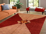 Shabby Chic Gabbeh Emelda Red/Beige Wool Rug - 6'8'' x 9'10''