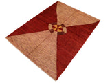 Shabby Chic Gabbeh Emelda Red/Beige Wool Rug - 6'8'' x 9'10''