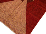Shabby Chic Gabbeh Emelda Red/Beige Wool Rug - 6'8'' x 9'10''
