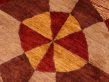 Shabby Chic Gabbeh Emelda Red/Beige Wool Rug - 6'8'' x 9'10''