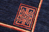 handmade Modern Kotan Blue Beige Hand Knotted Rectangel Hand Knotted 100% Vegetable Dyed wool area rug 6 x 9