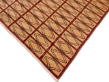 Modern Gabbeh Remedios Beige/Rust Wool Rug - 6'0'' x 8'9''