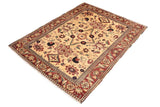 handmade Geometric Kafkaz Chobi Ziegler Beige Red Hand Knotted RECTANGLE 100% WOOL area rug 6 x 8