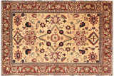 Tribal Heriz Ziegler Frank Beige Red Hand-Knotted Rug - 6'5'' x 8'5''