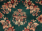 handmade Traditional Gulab Green Ivory Hand Knotted RECTANGLE 100% WOOL area rug 6x9
