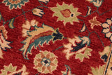 handmade Transitional Kafkaz Chobi Ziegler Red Blue Hand Knotted RECTANGLE 100% WOOL area rug 6 x 9