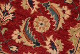 handmade Transitional Kafkaz Chobi Ziegler Red Blue Hand Knotted RECTANGLE 100% WOOL area rug 6 x 9