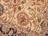 handmade Traditional Irfan Beige Blue Hand Knotted RECTANGLE 100% WOOL area rug 6x9