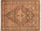Tabriz Pak Persian Justin Green/Beige Wool Rug - 6'0'' x 9'2''
