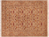 handmade Traditional Sayra Taupe Red Hand Knotted RECTANGLE 100% WOOL area rug 6x9