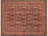 handmade Traditional Paracha Black Rust Hand Knotted RECTANGLE 100% WOOL area rug 6x9