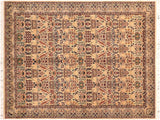 handmade Traditional Razia Beige Grey Hand Knotted RECTANGLE 100% WOOL area rug 6x9
