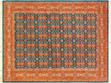 Pak Persian Trang Teal/Orange Wool Rug - 6'3'' x 9'3''