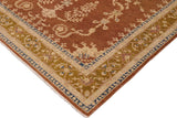 handmade Geometric Kafkaz Chobi Ziegler Brown Gold Hand Knotted RECTANGLE 100% WOOL area rug 8 x 12