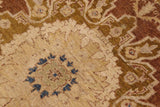 handmade Geometric Kafkaz Chobi Ziegler Brown Gold Hand Knotted RECTANGLE 100% WOOL area rug 8 x 12