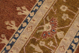 handmade Geometric Kafkaz Chobi Ziegler Brown Gold Hand Knotted RECTANGLE 100% WOOL area rug 8 x 12