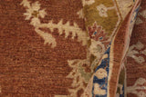handmade Geometric Kafkaz Chobi Ziegler Brown Gold Hand Knotted RECTANGLE 100% WOOL area rug 8 x 12