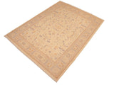 handmade Geometric Kafkaz Ivory Lt. Gray Hand Knotted RECTANGLE 100% WOOL area rug 8x10